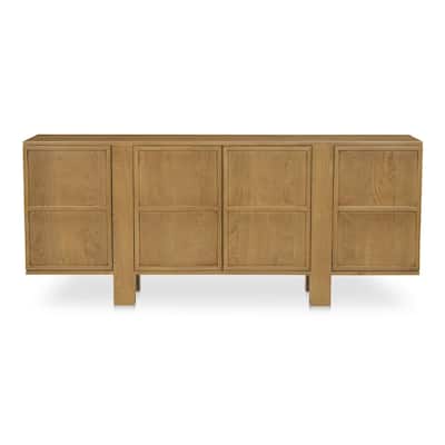 NADAAL STUDIOS Vionette, Four Doors Sideboard With Solid Oak - 74"W x17"D x31"H