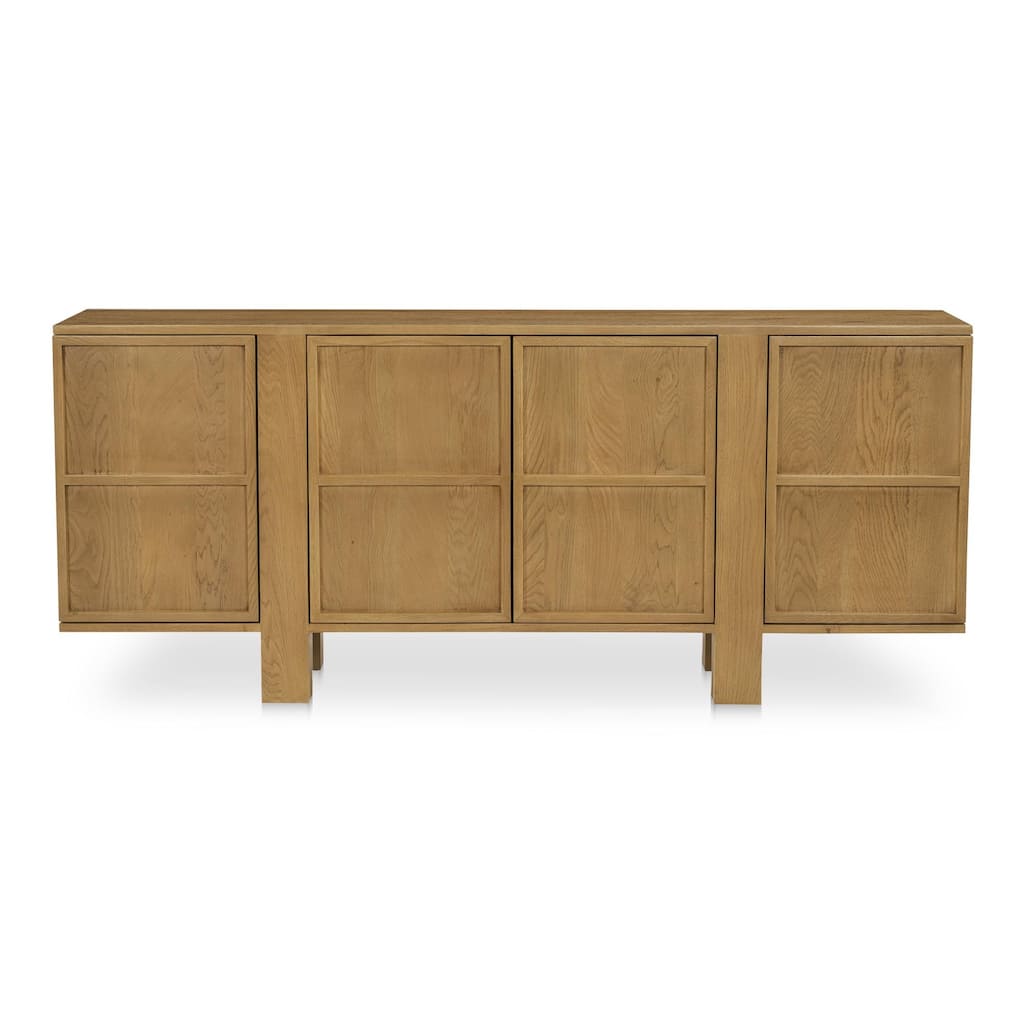 NADAAL STUDIOS Vionette, Four Doors Sideboard With Solid Oak - 74"W x17"D x31"H