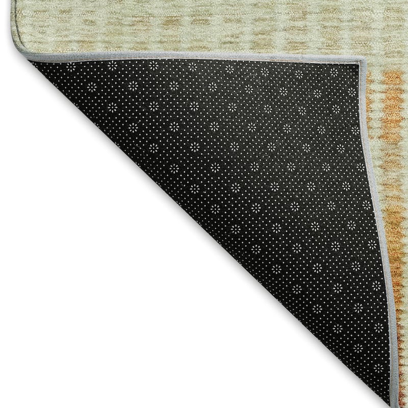 Machine Washable Indoor/ Outdoor Contemporary Stripes Chantille Rug
