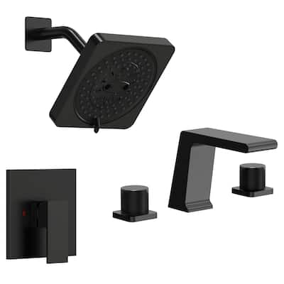 7-Spray Shower Faucet with 8 in. Widespread Double Handle Bathroom Faucet