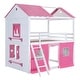 preview thumbnail 8 of 17, Full Over Full Wood Sweet Heart Kids Bunk Beds with Windows, Sills, Tent