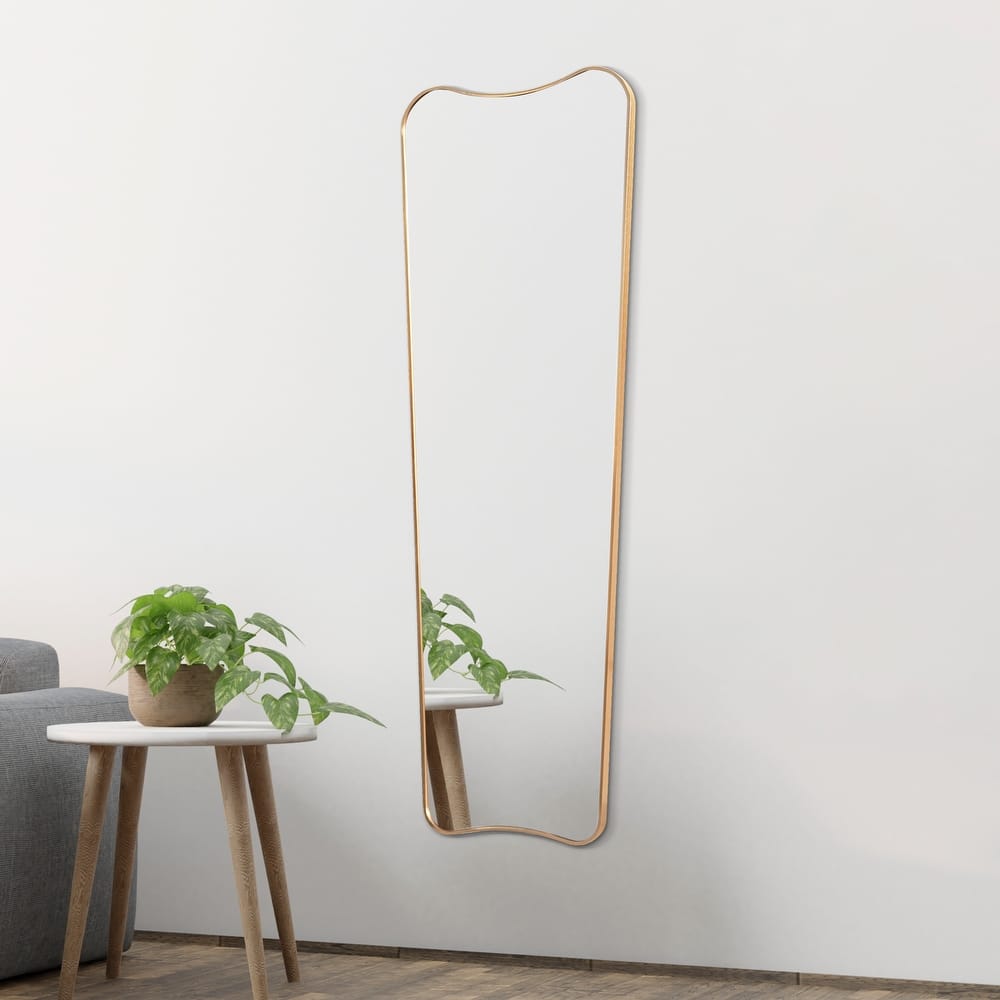 20 in. W x 59 in. H Metal Framed Wall Mounted Full-Length Mirror - 59.06 H x 19.69 W x 1.08 D