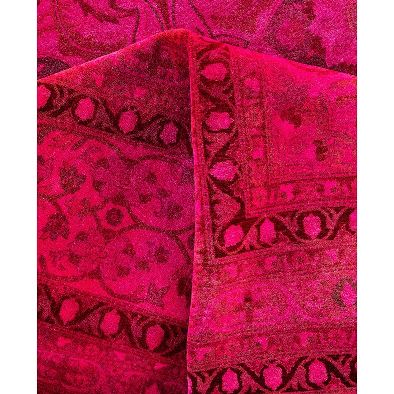 Overdyed One-of-a-Kind Hand-Knotted Area Rug - Pink - 12' 4" x 14' 2"