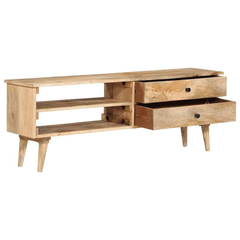 vidaXL TV Cabinet 55.1"x11.8"x19.7" Solid Mango Wood