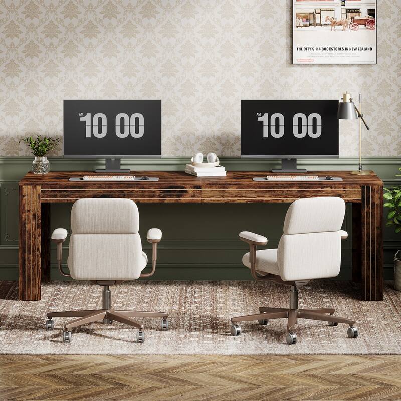 79 Inch Extra Long Desk, Two Person Desk, Double Computer for Home Office