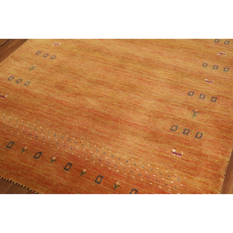 Hand Knotted Oriental 100% Wool Carpet Tribal Tribal Oranges & Rust Gabbeh Area Rug - 7' 8'' X 4' 11''