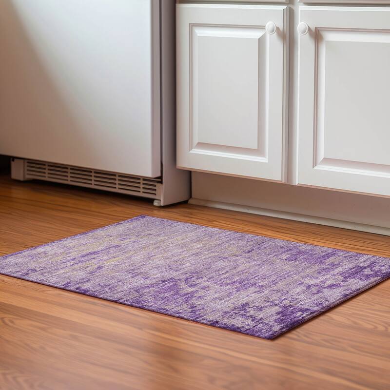 Premium Washable Super Soft Mayfield Rug - Purple - 1'8" x 2'6"