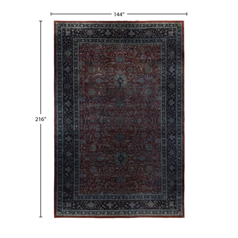 Overdyed One-of-a-Kind Hand-Knotted Area Rug - Gray - 12' 0" x 18' 0"