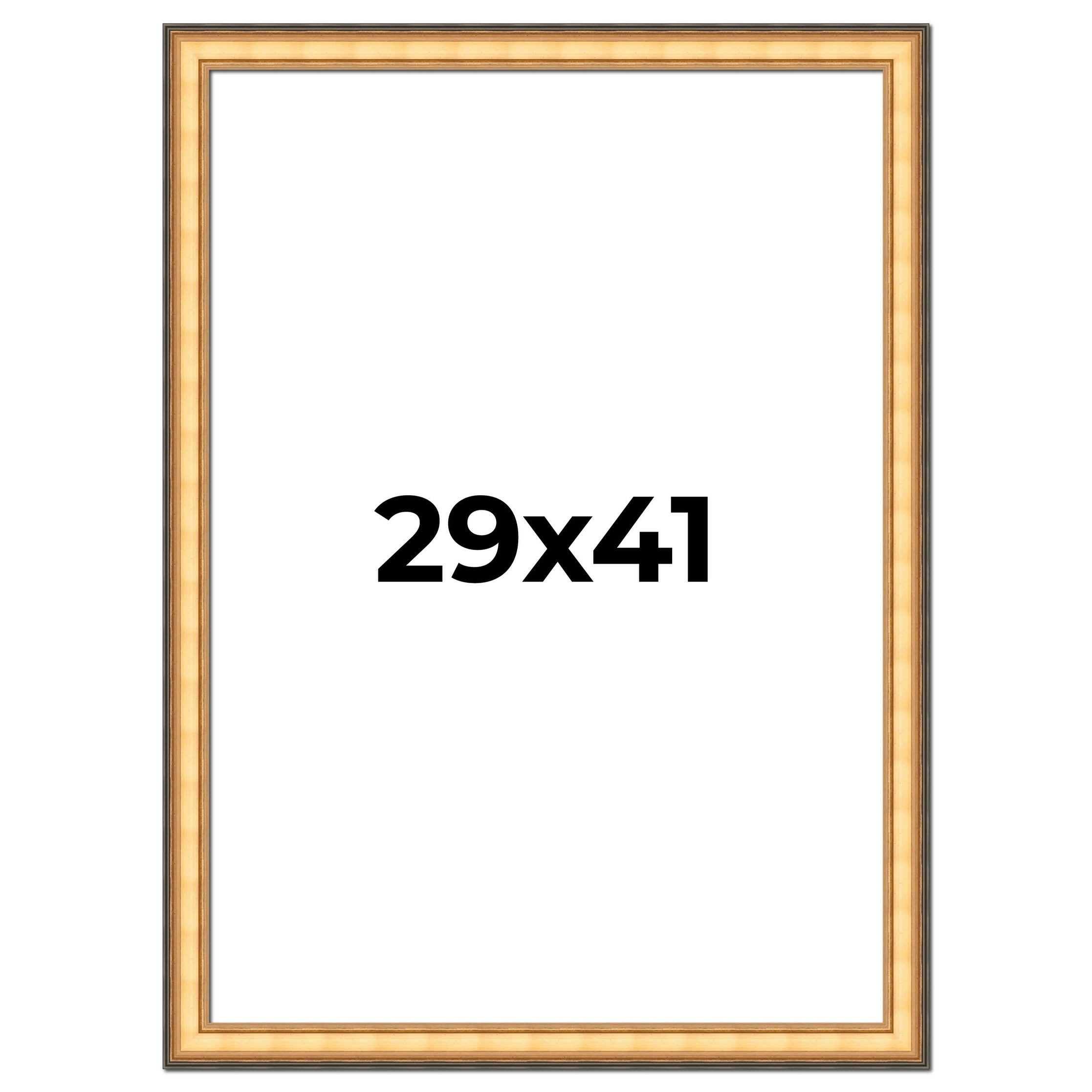 29x41 Frame Gold Plein Aire Solid Wood Picture Frame Width 2 Inches |