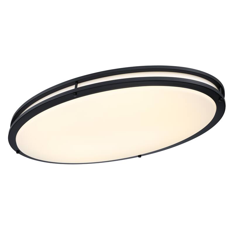 33-in Oval Brushed Nickle or Matte Black Finsh Led Flush Mount Light