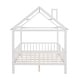 preview thumbnail 30 of 33, Full Size Wood House Bed with Fence, Playhouse Design for Kids, Sturdy Pine Construction, Customizable Decor
