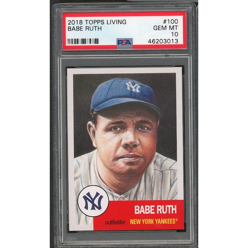 Babe Ruth 2018 Topps Living Baseball Card #100 Graded PSA 10 GEM MINT - 8'6" x 11'6"