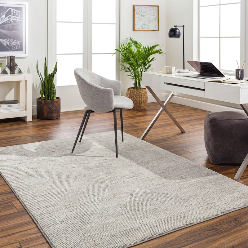 Livabliss Alder Machine Washable Geometric Striped Area Rug - 8' 11" x 12' - Grey/Cream