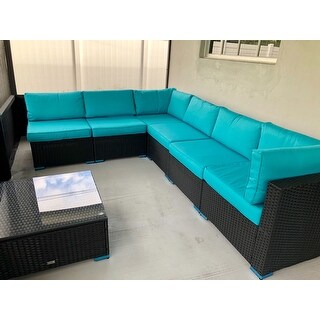 Kinbor 7-piece Patio Furniture Set All Weather Outdoor Furniture Sectional Sofa w/ Cushions