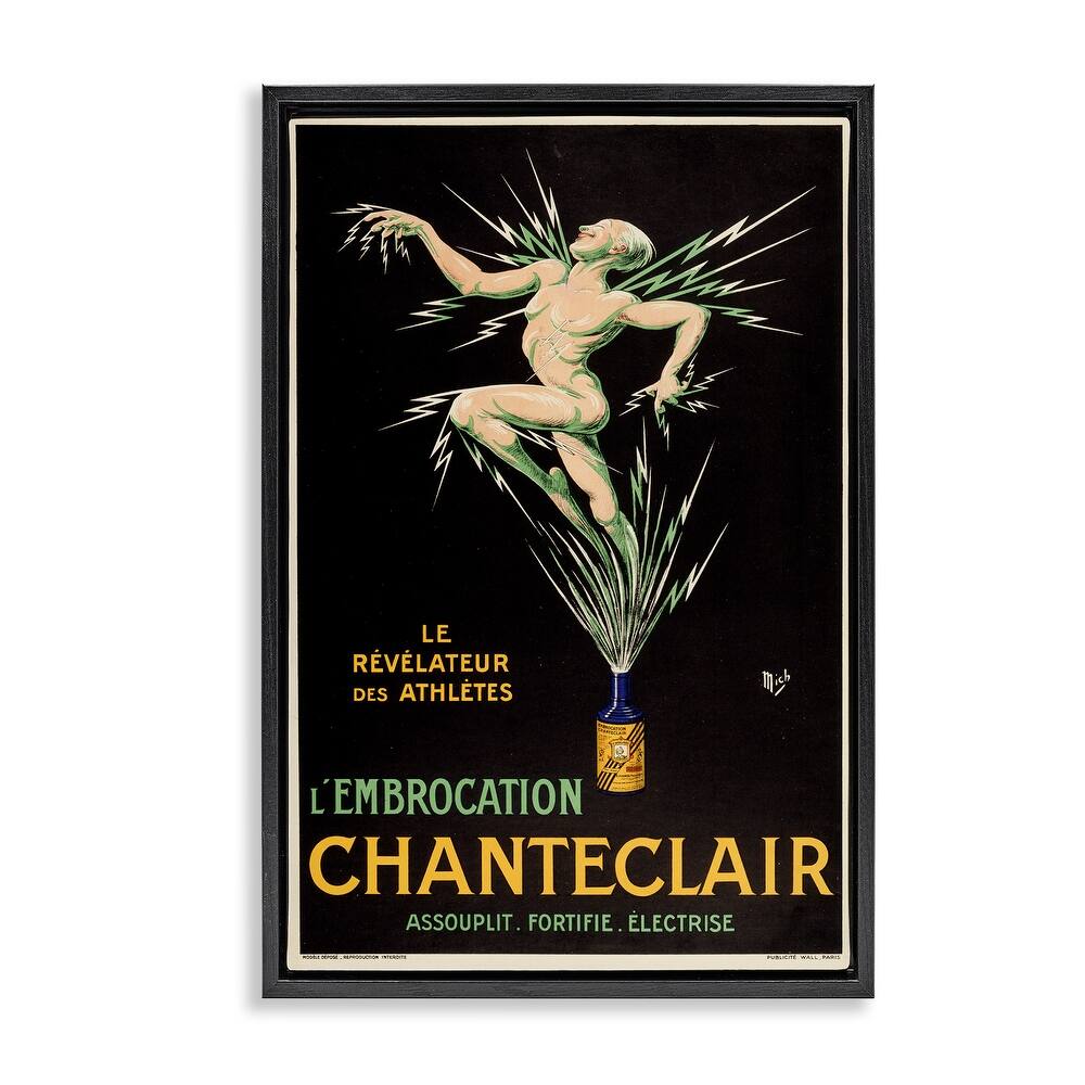 Stupell Vintage Chanteclair Wine Framed Floater Canvas Wall Art Design By Marcus Jules