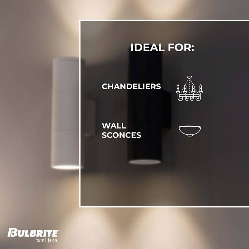 Bulbrite Pack of (4) 2.5 Watt Dimmable Clear Filament T6 Candelabra (E12) LED Bulb