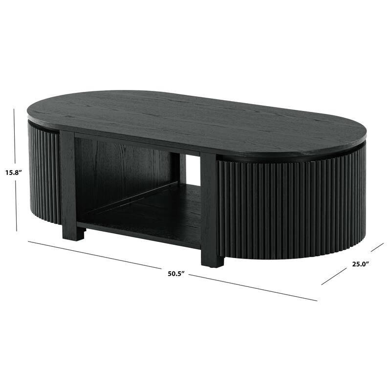 SAFAVIEH Couture Shelbie Reeded Oval Coffee Table, Fully Assembled - 51"W x 25"D x 16"H