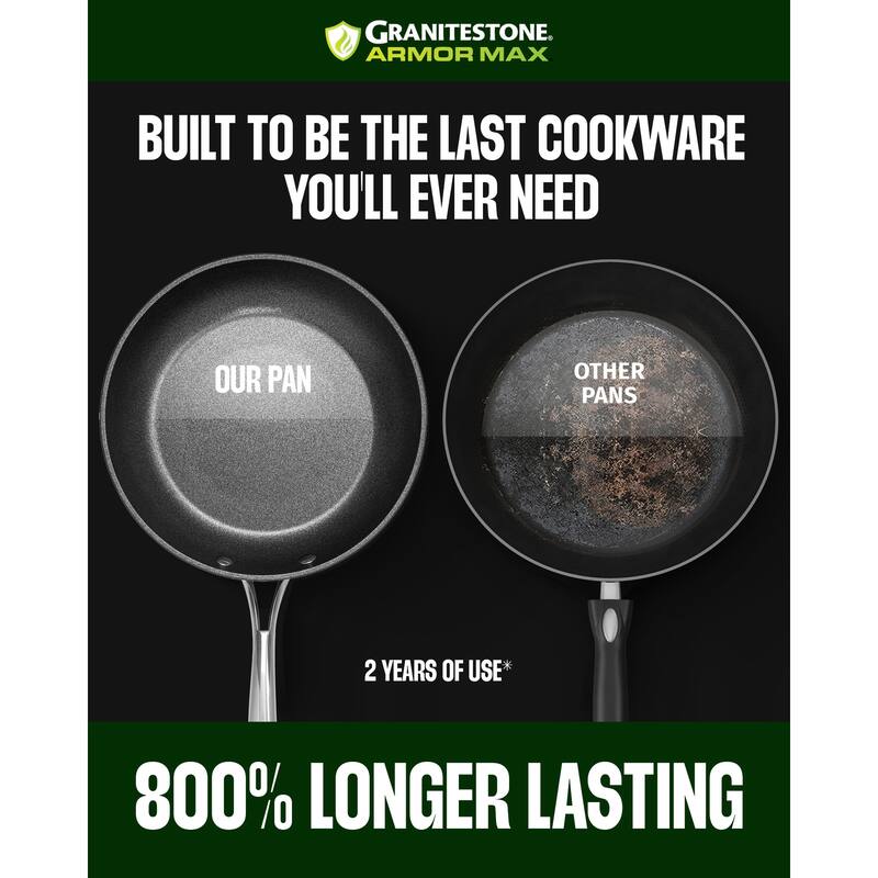Granitestone Armor Max 12'' Ultra Durable Nonstick Fry Pan with Stay Cool Handle