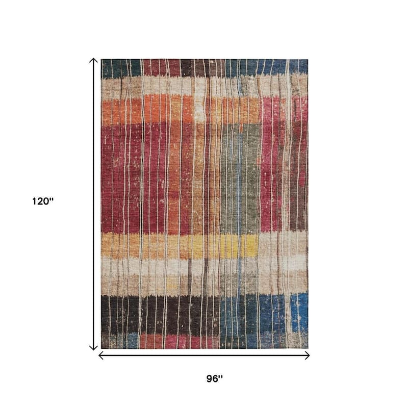 HomeRoots Striped Transitional Rectangle Outdoor Rug