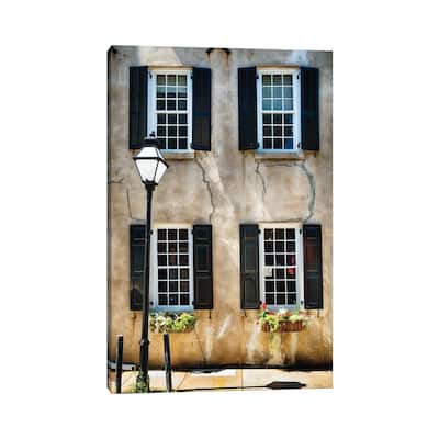 iCanvas "Frontal View of a Historic Home with Windows, Charleston, South Carolina" by George Oze Canvas Print