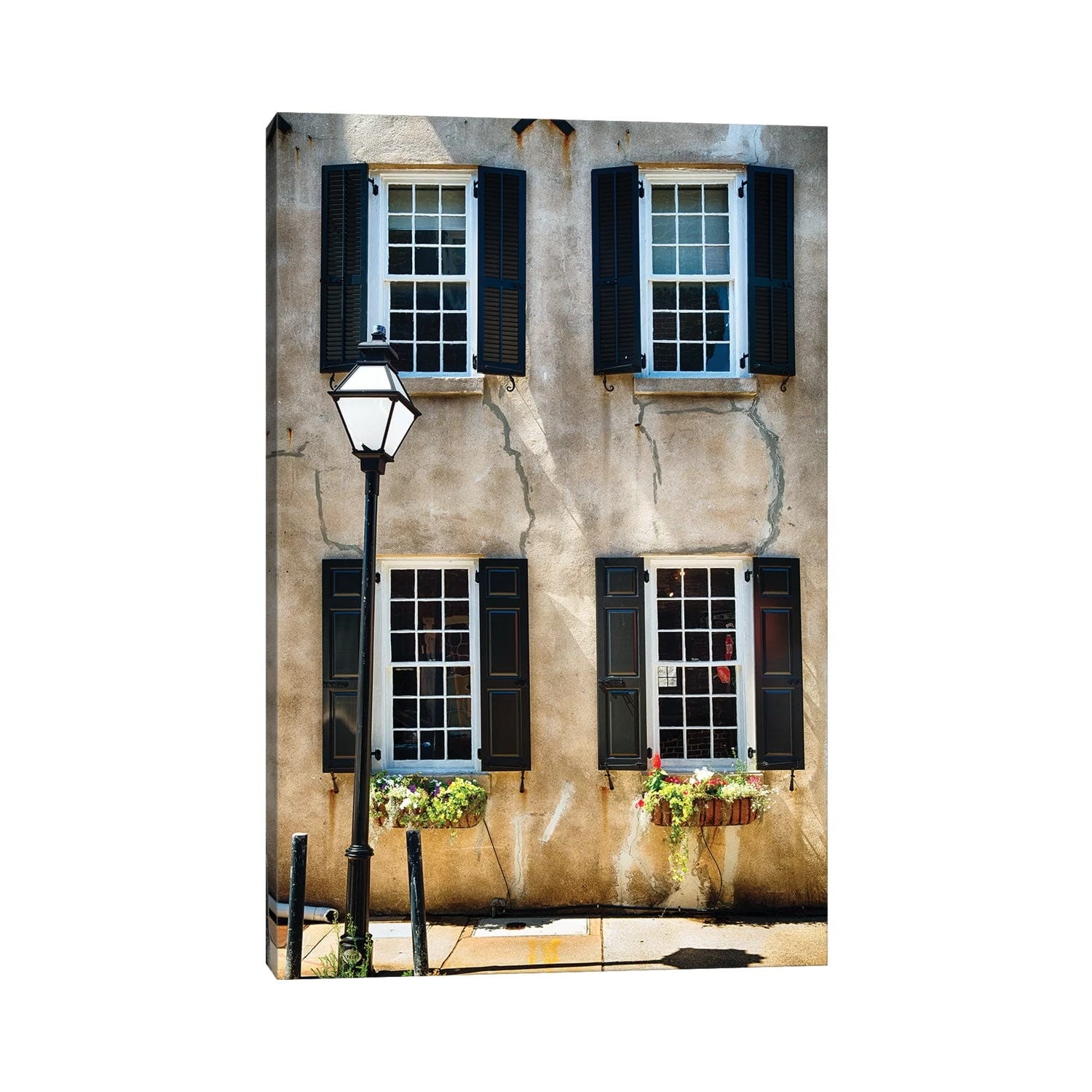 iCanvas "Frontal View of a Historic Home with Windows, Charleston, South Carolina" by George Oze Canvas Print