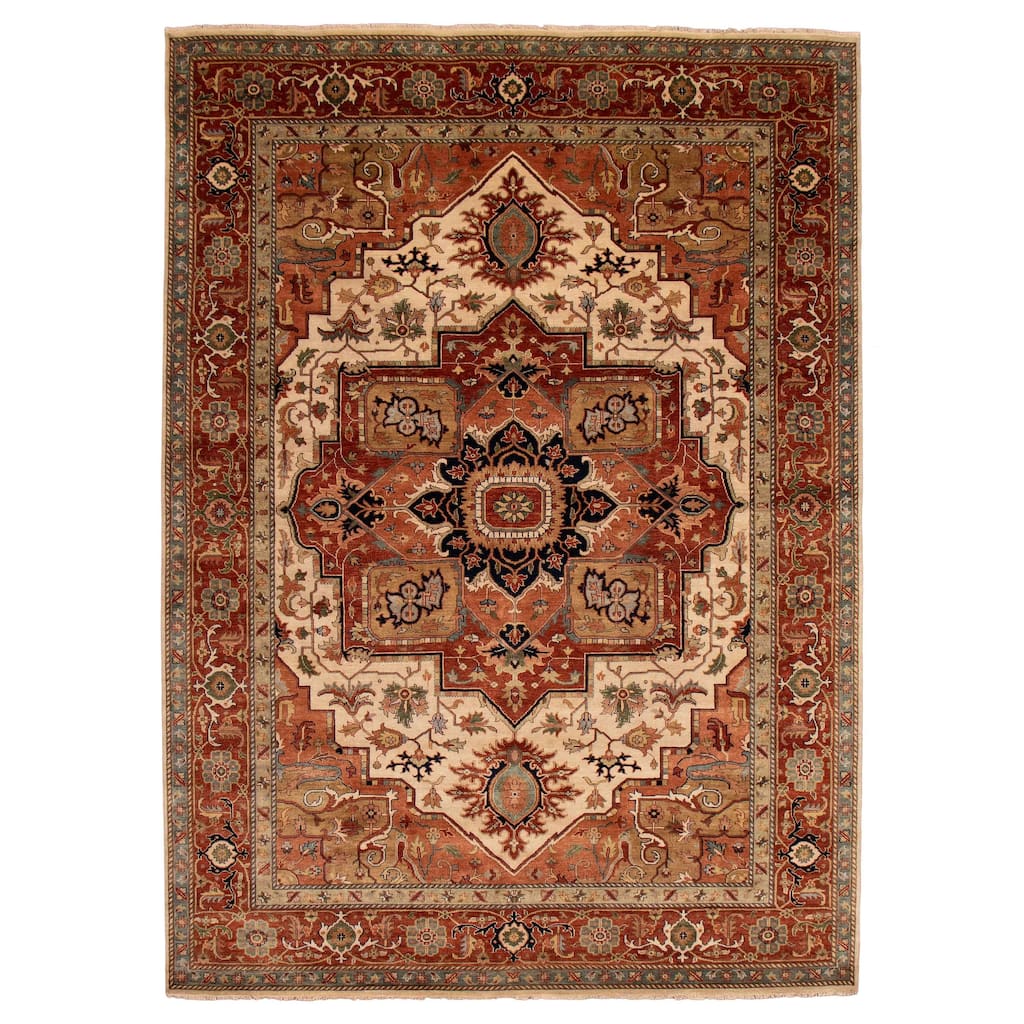 ECARPETGALLERY Hand-knotted Jules Sultane Cream Wool Rug - 9'9 x 13'7