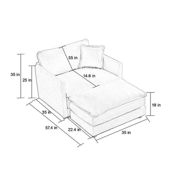 dimension image slide 9 of 20, Cloud Chenille Upholstered Modular Sectional Sofa with DIY Combination Design