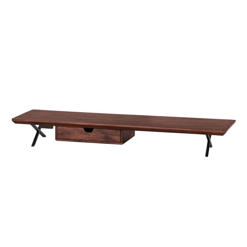 Jani Wood Monitor Stand Riser Desk - Ergonomic Design Stand, Desktop Organizer Table for Home, Office Workspace, Gaming Desk
