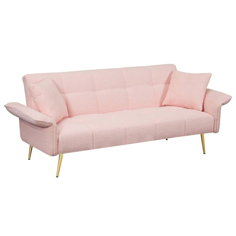 70 "Teddy Velvet Sofa Bed With Adjustable Armrests