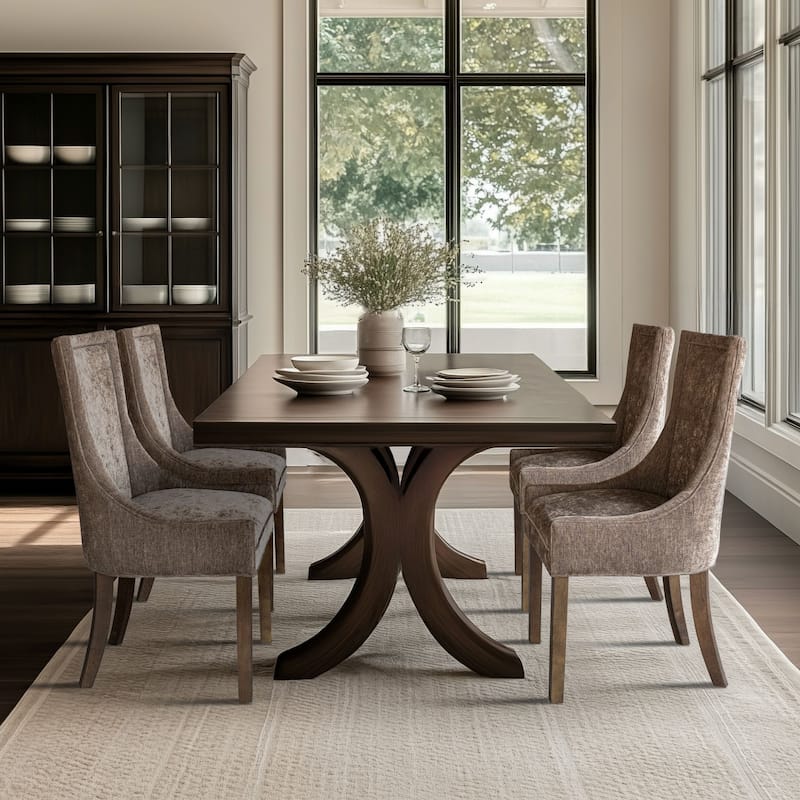 Madison Park Signature Ultra Upholstered Dining Side Chairs With Wood Legs (Set of 2) - N/A