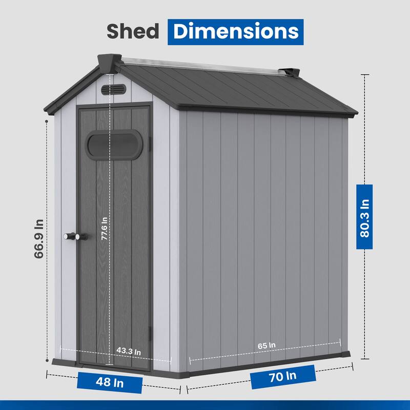 ALEKO Outdoor Shed 70L x 48W inch Solar Powered Lighting Garden Tool Storage w/Floor
