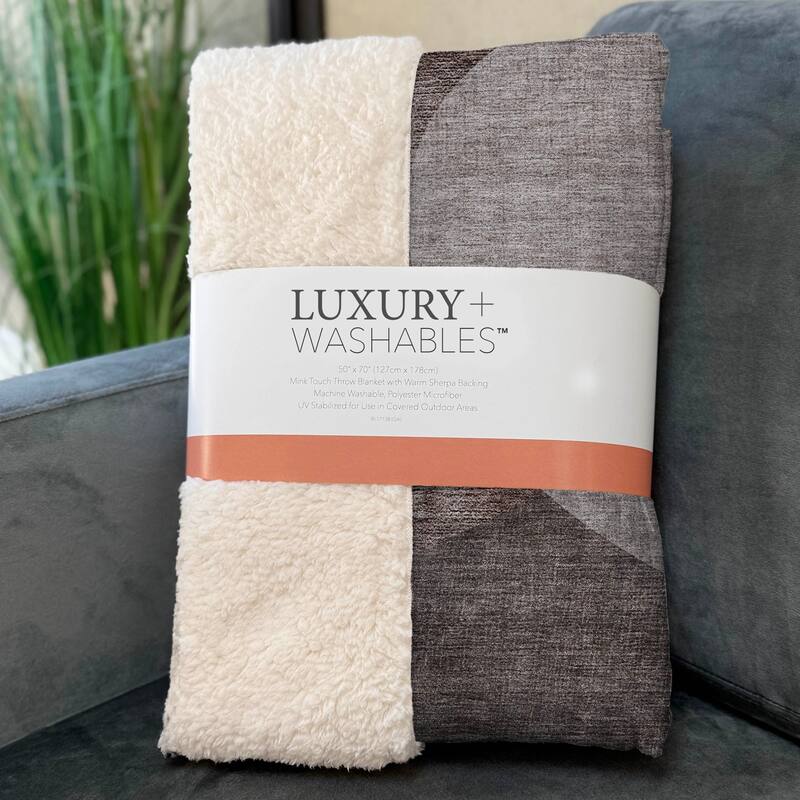Premium Machine Washable Casual Contemporary Sherpa Throw Blanket