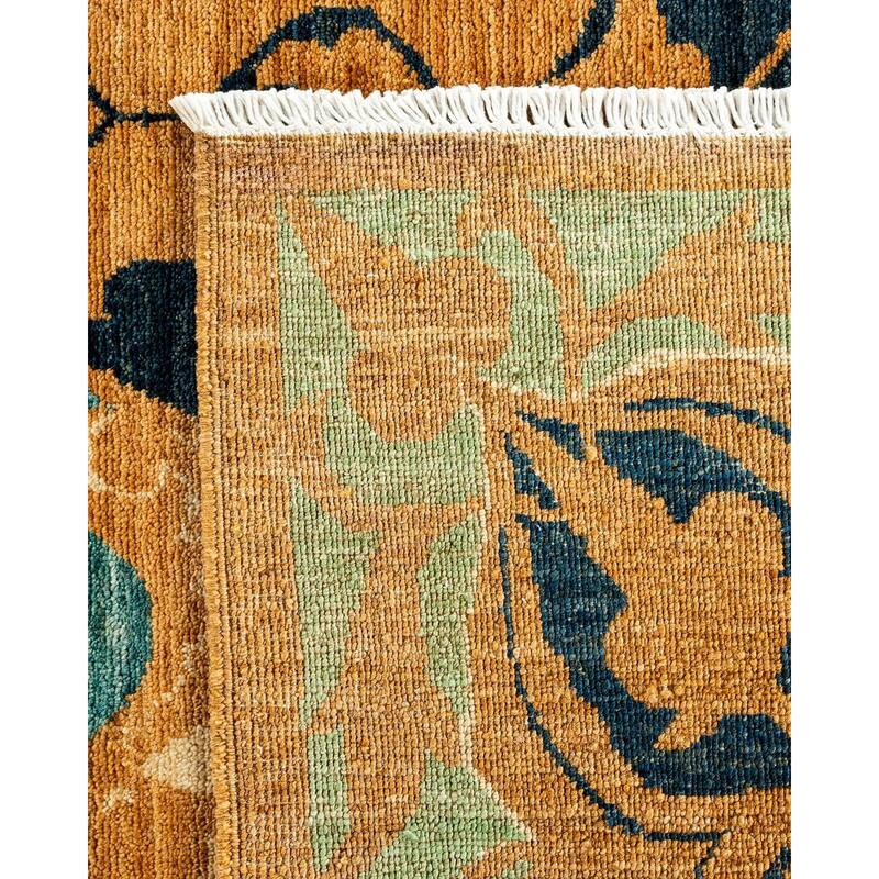 Overton Hand Knotted Wool Vintage Inspired Modern Contemporary Eclectic Ivory Area Rug - 8' 3" x 10' 6"