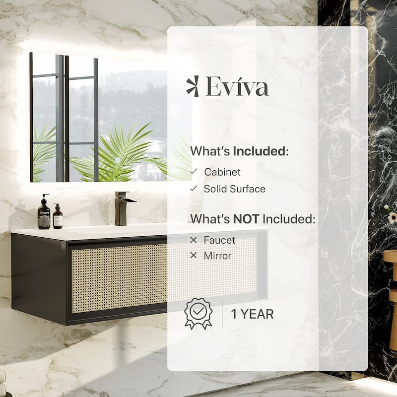 Nets 32"W Natural Oak/Black SS Bath Vanity with Solid Surface Top