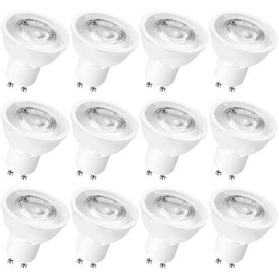 Luxrite MR16 GU10 LED Bulbs Dimmable, 50W Halogen Equivalent, 500 Lumens, 120V, Enclosed Fixture Rated (12 Pack)