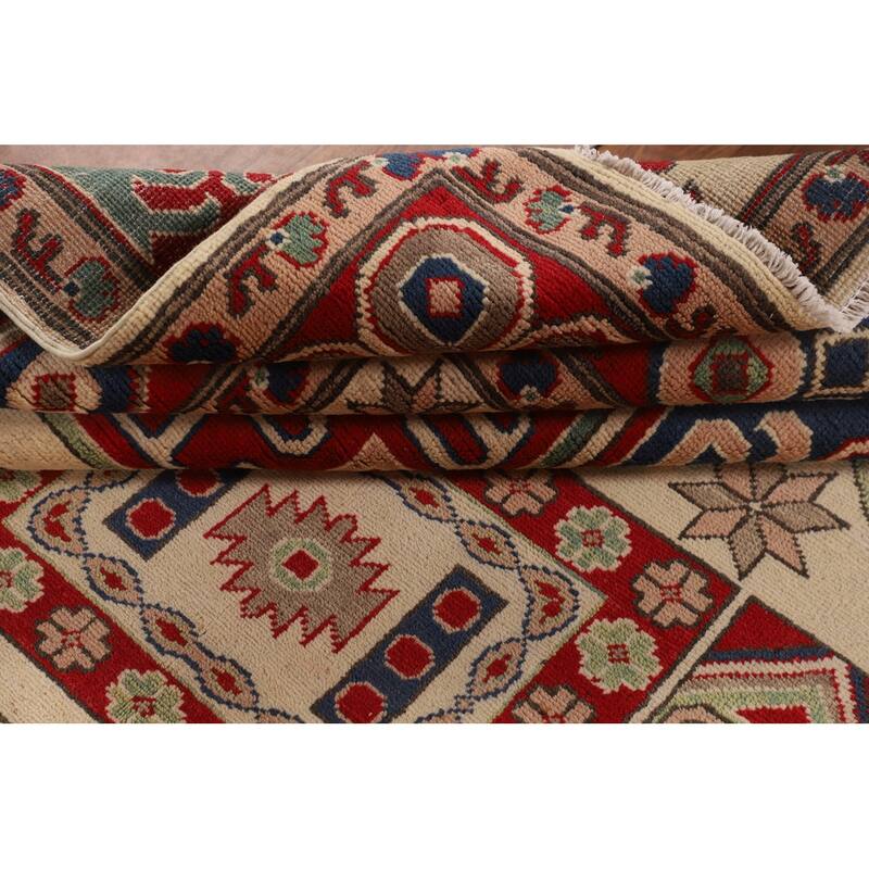 Traditional Oriental Kazak Area Rug Handmade Wool Carpet - 6'5" x 9'2"