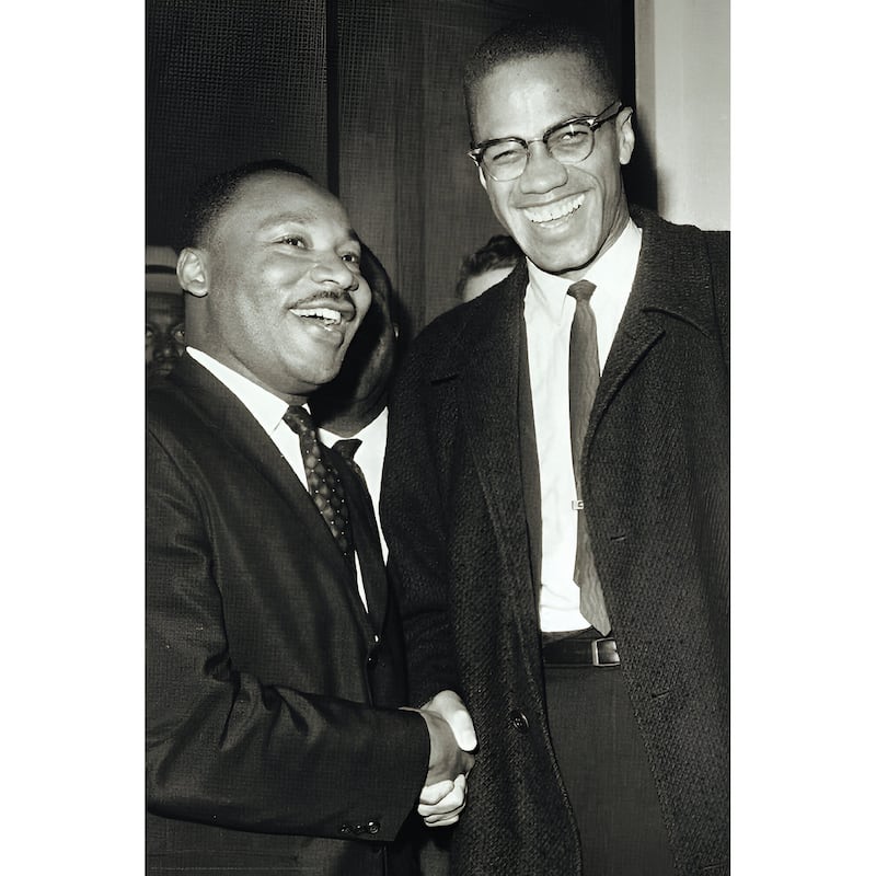 The Meeting - Malcolm & MLK Art Poster - 24 x 36 Inch