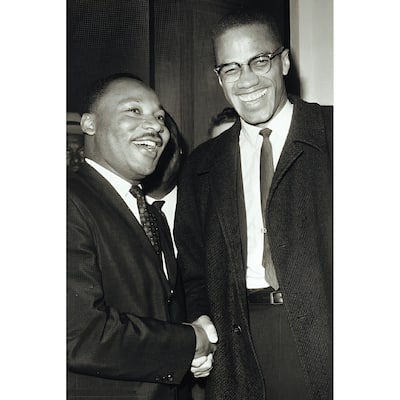 The Meeting - Malcolm & MLK Art Poster - 24 x 36 Inch