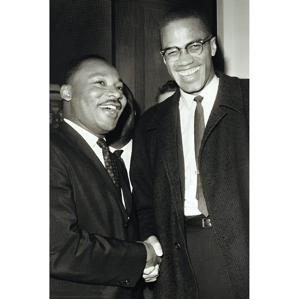 The Meeting - Malcolm & MLK Art Poster - 24 x 36 Inch