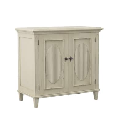 Leona 32.25" 2-Door Storage Cabinet, Cream