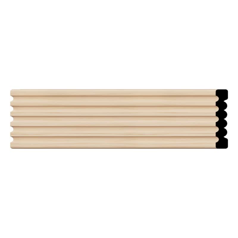 WM338: 9/16-in D x 3-3/8-in W x 96-in L Americraft Solid Hardwood Stain Grade Fluted or Reeded Reversible Moulding - Alder