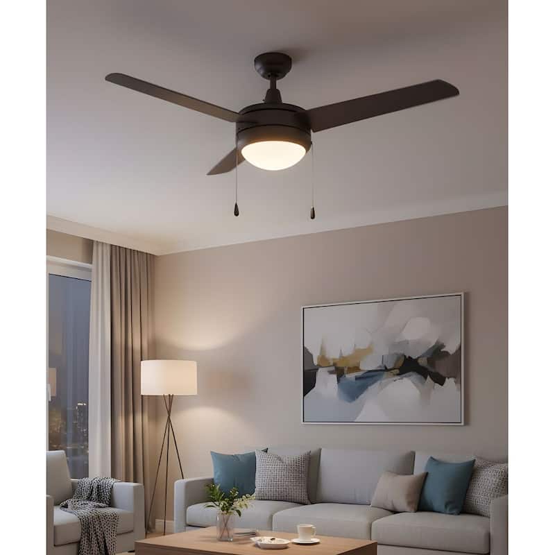 50" Contempo 3-Blade Ceiling Fan Oil Rubbed Bronze Finish with Integrated LED Light