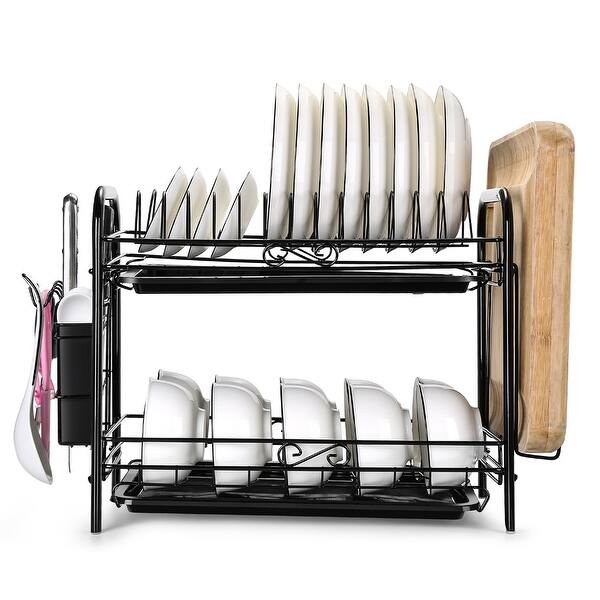 Large Capacity Dish Rack For Cabinet 2 Tier Kitchen Storage S Overstock 31930292 Sourcing guide for cabinet plate rack: usd