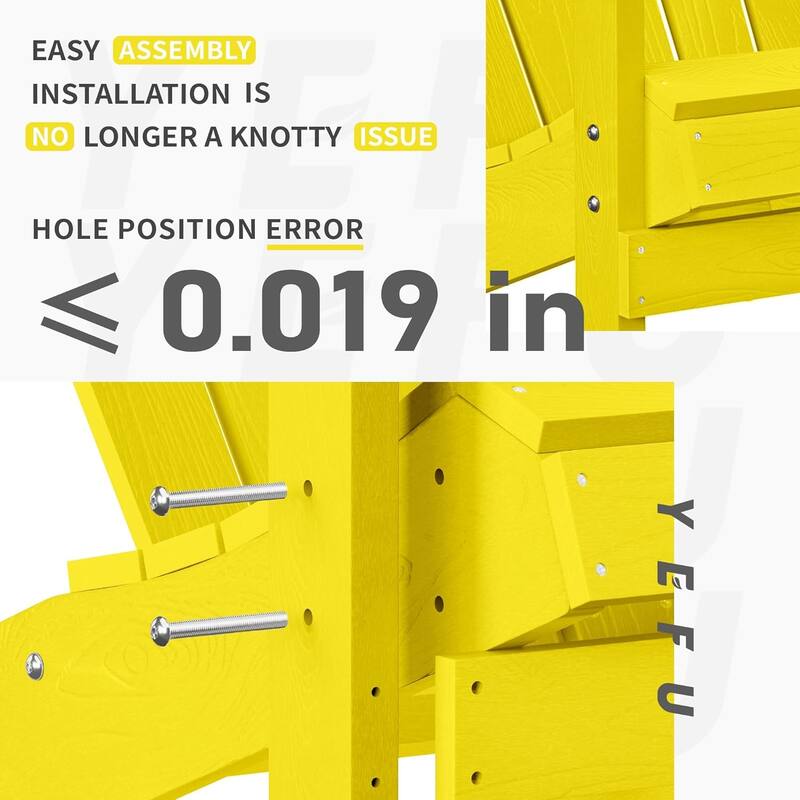 WINSOON All Weather HIPS Outdoor Plastic Adirondack Chairs Set of 2