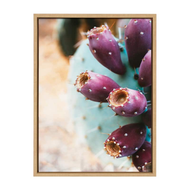Kate and Laurel Sylvie Prickly Pear Framed Canvas by Stephanie Klatt