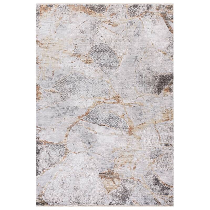SAFAVIEH Garnet Josu Modern Contemporary Abstract Rug - Gold/Grey - 5'3" x 7'6"