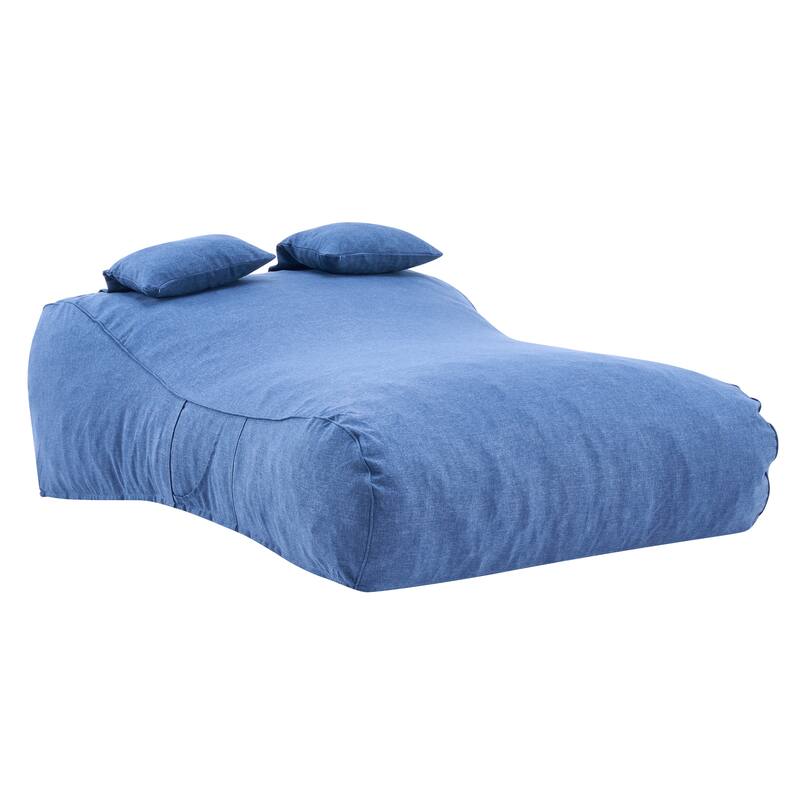 Christopher Knight Home - Lemoore Casual Outdoor Upholstered Bean Bag Daybed - Navy Blue