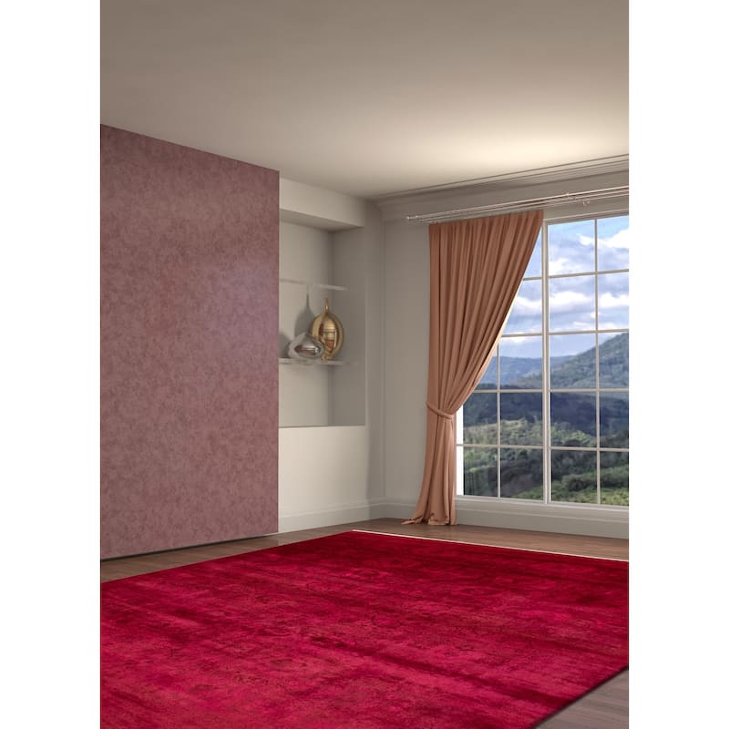 ECARPETGALLERY Hand-knotted Vibrance Burgundy Wool Rug - 7'10 x 9'11