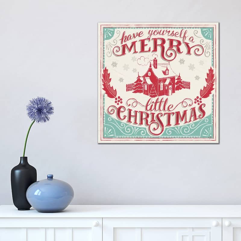 iCanvas "Merry Little Christmas V" by Janelle Penner Canvas Print - 18x18x1.5