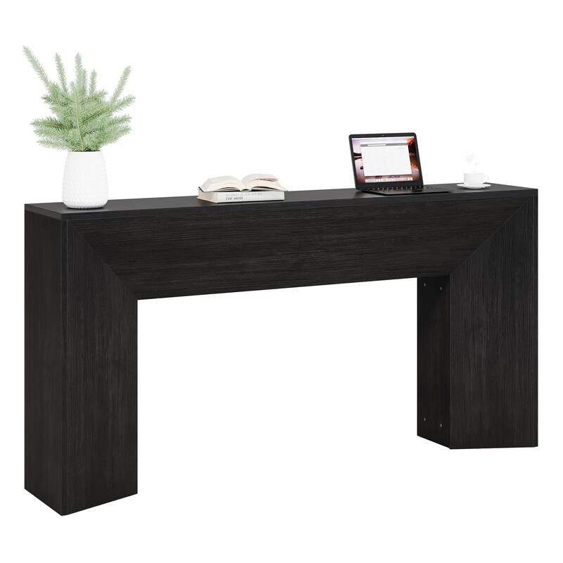 63 Inch Modern Black Entryway Console Table for Living Room - 63" W x 11.8" D x 32.3" H